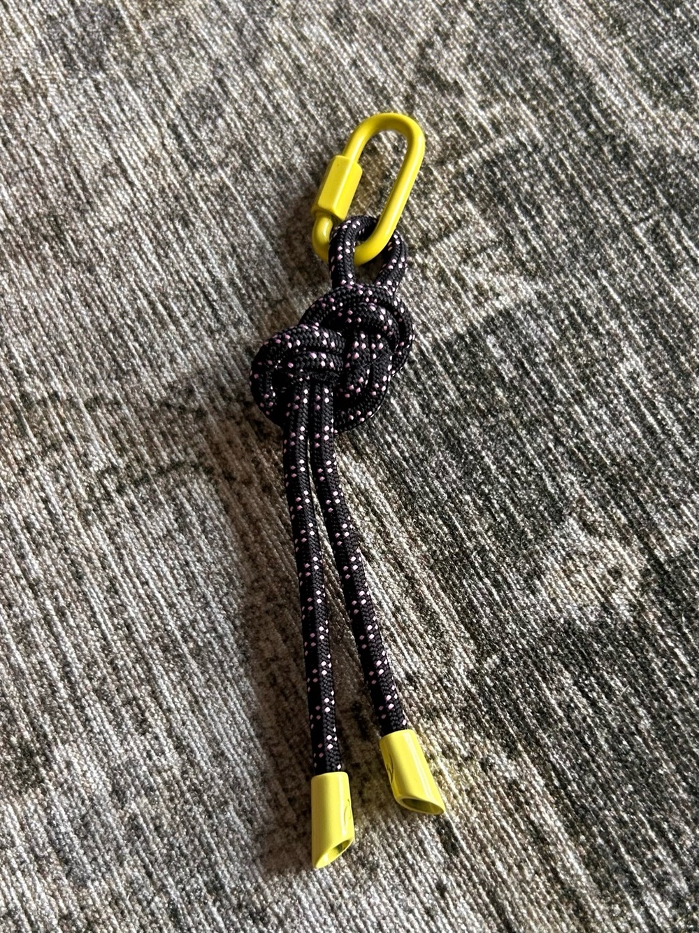 FARM Rio x Rip Curl Yellow Carabiner with Black / Pink Speckled Cord